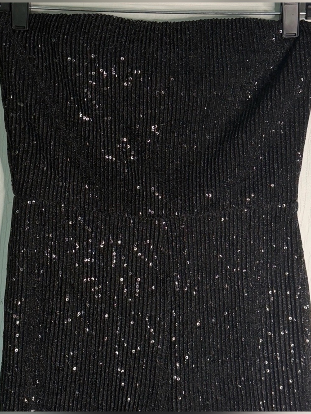 🆕 WILD FABLE Black Sequin Jumpsuit NWT Size XS Strapless - Picture 5 of 16